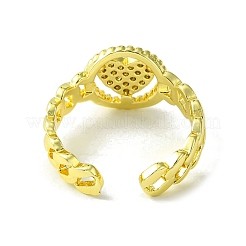 Anelli polsini aperti in ottone con micro pavé di zirconi cubici&nbsp;RJEW-K256-21G