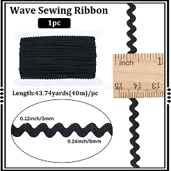 Ruban de bordure à franges ondulées en polyester de 40 m&nbsp;OCOR-GF0004-39X