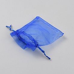 Rechteckige Organza-Geschenktüten mit Kordelzug und Band&nbsp;OP-WH20005-01B
