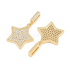 Pendenti in zirconi cubici trasparenti in micro pavè di ottone&nbsp;KK-CJC0013-19G