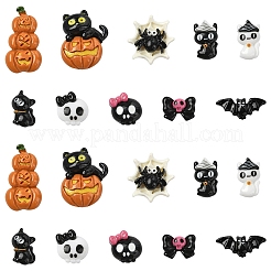 20 Stück 10 Stile Halloween undurchsichtige Harz-Cabochons&nbsp;CRES-YW0002-58