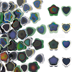48 Stück 8 Farben zweifarbige Stimmungsperlen aus Glas&nbsp;GLAA-PA0001-46