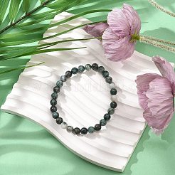 Stretch-Armbänder aus natürlichem Dioptas mit runden Perlen&nbsp;BJEW-JB11195-02