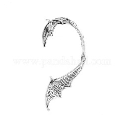 Aretes de aleación con forma de dragón, Pendientes envolventes de escalador gótico para oreja no perforante, plata antigua, 70mm