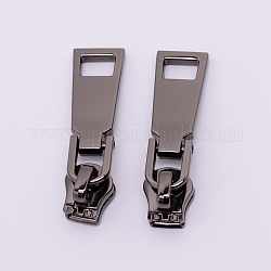 Zinc Alloy Replacement Zipper Sliders, for Luggage Suitcase Backpack Jacket Bags Coat, Gunmetal, 45x11.5x10.5mm, Hole: 5x7.5mm