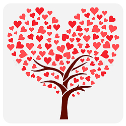 FINGERINSPIRE Love Heart Tree Painting Stencil 11.8x11.8inch Reusable Tree of Life Drawing Template Heart Plant Tree Decor Stencil Spring Nature Theme Stencil for Painting on Wall Wood Furniture