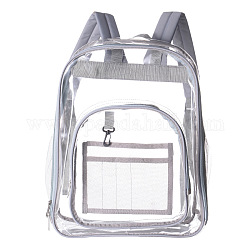 Transparent PVC & Nylon Backpacks, for Women Girls, Gainsboro, 42x33x17cm