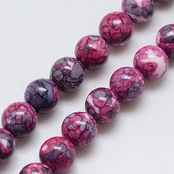 Synthetik Meer weißer Jade Perlen Stränge, gefärbt, Runde, Medium violett rot, 3 mm, Bohrung: 1 mm, ca. 142 Stk. / Strang, 15.55 Zoll