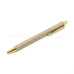 Gold Powder Press Ballpoint Pen, with Aluminium Handle, for School Supplies, Gold, 14.3x1.4x0.95cm