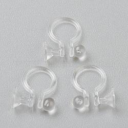 Ohrclips zum Aufstecken aus Kunststoff, für Nicht-Ohrlöcher, Transparent, 12.5x9x1.2 mm, Bohrung: 0.9 mm, für 2.3 mm Strass