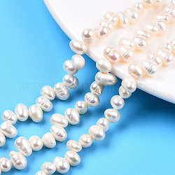 Brins de perles de culture d'eau douce naturelles, ovale, couleur de coquillage, 7~8.5x5~6.5mm, Trou: 0.7mm, Environ 68~71 pcs/chapelet, 14.17 pouce ~ 14.29 pouces (36~36.3 cm)