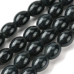 Chapelets de perles d'agate naturelle, teints et chauffée, riz, 8~8.5x9.5~10mm, Trou: 1mm, Environ 40 pcs/chapelet, 15.59~15.75'' (39.6~40 cm)