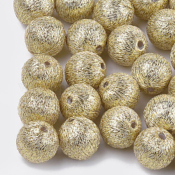 Mit Polyesterfaden überzogene Perlen, mit ABS Kunststoff innen, Runde, leichtes Khaki, 14x15 mm, Bohrung: 2 mm