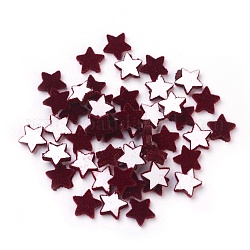 Флокированные акриловые кабошоны, звезда, темно-красный, 9x9x2 мм