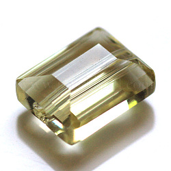 Имитация австрийских кристаллов, класс AAA, граненые, прямоугольные, светлый хаки, 6x8x4 мм, отверстие : 0.7~0.9 мм