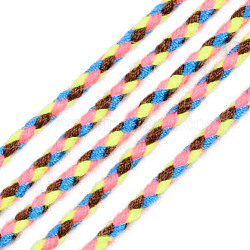 Полиэстер плетеные шнуры, красочный, 2 мм, около 100 ярд / пучок (91.44 м / пучок)