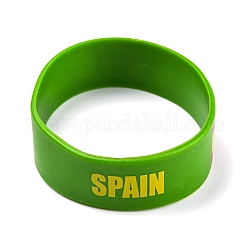 Braccialetti di braccialetti in silicone, bracciali cordone, Spagna, verde, 202x19x2mm