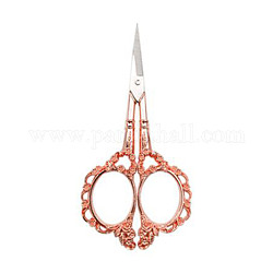 201 tijeras de bordar de costura de acero inoxidable, Tijeras artesanales de flor de ciruelo en relieve para costura, oro rosa, 115mm