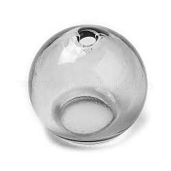 Cono de cuentas de vidrio transparente, para hacer campanas de viento, semicírculo, gris, 10.5x8.5~8.8mm, agujero: 1.2 mm, diámetro interior: 5.8 mm