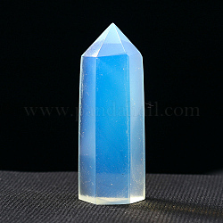 Tower Opalite Wands Display Decoration, for Energy Balancing Meditation Therapy Decors, Hexagonal Prism, 40~50mm