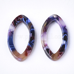 Pendenti in cellulosa acetato (resina), occhio di cavallo, viola medio, 22.5x12.5x2.5mm, Foro: 1 mm