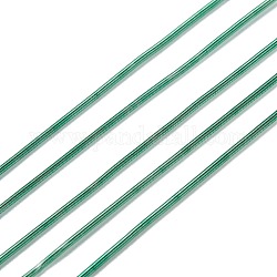 Filo cordoncino francese, filo di rame tondo flessibile, filo metallico per progetti di ricamo e creazione di gioielli, verde mare medio, 18 gauge (1 mm), 10 g / borsa