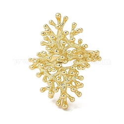 Polsini aperti in ottone, anello di ramo per le donne, vero placcato oro 18k, 2~28.5mm, diametro interno: 17mm