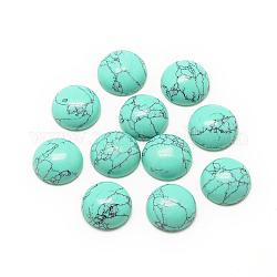 Synthetic Turquoise Cabochons, Dyed, Half Round/Dome, 10x4~5mm