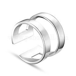 Shegrace semplice moda anelli per polsini in argento sterling placcato rodio, anelli aperti, platino, formato 925, 8mm