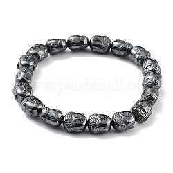 Hématite synthétiques non magnétiques bracelets extensibles de perle, humaine, diamètre intérieur: 2-1/8 pouce (5.35 cm)