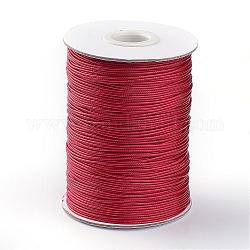 Korean Waxed Polyester Cord, FireBrick, 1mm, about 85yards/roll