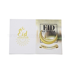 Прямоугольник ид мубарак рамадан тема бумажная поздравительная открытка, праздничная открытка, свет коралловый, 136x202x0.5 мм