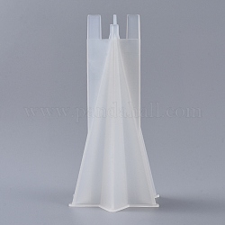 Moules en plastique de bougie d'aromathérapie pyramide à six faces bricolage, pour faire des bougies, blanc, 76x87x160mm, Taille intérieure: 71x61 mm