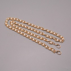 Correa de cadena de aluminio para bolso, con perla de resina y cierres de aluminio, para accesorios de reemplazo de bolsas, la luz de oro, 111x1.2x0.8 cm