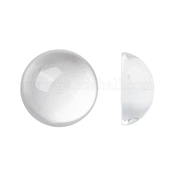 透明な半円形のガラスカボション  透明  14x7mm