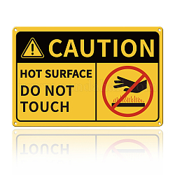 Segnali di avvertimento in alluminio UV protetti e impermeabili, attenzione superficie calda non toccare, giallo, 200x300x9mm