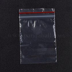Plastic Zip Lock Bags, Resealable Packaging Bags, Top Seal, Self Seal Bag, Rectangle, Red, 6x4cm, Unilateral Thickness: 1.8 Mil(0.045mm), 100pcs/bag