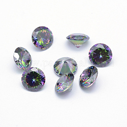 Zirconia cúbica espalda cabujones, Grado A, facetados, diamante, colorido, 2.5x1.7mm
