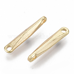 Messingverbinder Stecker, Nickelfrei, Stabform, echtes 18k vergoldet, 15x2.5x2.5 mm, Bohrung: 1.4 mm