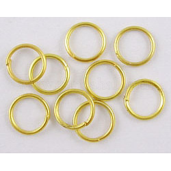 Messing Ringe springen, offene Ringe springen, Cadmiumfrei und Nickel frei und Bleifrei, golden, 5x1 mm, 18 Gauge, Innendurchmesser: 3 mm, ca. 300 Stk. / 50 g