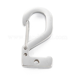 Accessoires de fermoir porte-clés en 304 acier inoxydable, couleur inoxydable, num. 2, 23x11x5mm