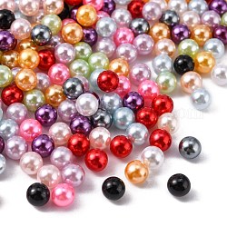 Perles acryliques de perles d'imitation, sans trou, ronde, couleur mixte, 6mm, environ 5000 pcs / sachet 