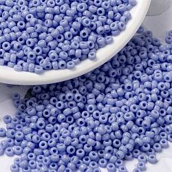 Miyuki runde Rocailles Perlen, japanische Saatperlen, 8/0, (rr494) opakes Achatblau, 8/0, 3 mm, Bohrung: 1 mm, ca. 422~455 Stk. / 10 g