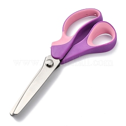 201つのステンレス鋼のピンク色の鋏  鋸歯状のはさみ  プラスチック製のハンドル付き  縫製用  クラフト  洋裁  スミレ  230x88x21mm