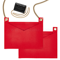 Wadorn 2 pezzo organizer per borsa in feltro, inserto tascabile fodera mini borsa shaper borsa in borsa busta rettangolare inserto organizer per borsa da donna pochette portamonete, 8.7x7.2 pollice, rosso