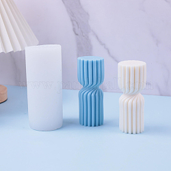 DIY Silikon Kerzenformen, zur Herstellung von Duftkerzen, verdrehte Säule, weiß, 6x13.5 cm