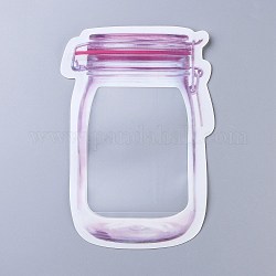 Wiederverwendbare Einmachglas-Form mit Reißverschluss versiegelte Beutel, Frischluftdicht verschlossene Lebensmittelaufbewahrungsbeutel, für Nüsse Süßigkeiten Kekse, neon rosa , 19.6x13.7 cm