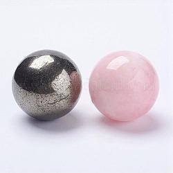 Décorations pour la maison de pierre naturelle, pas de trou / perles non percées, ballon rond, 40mm