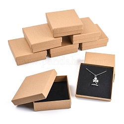 Cajas de joyería de cartón, Para el anillo, cuadrado, bronceado, 9x9x3 cm