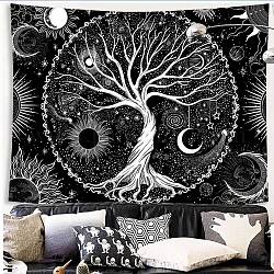 Wandteppich aus Polyester, für Schlafzimmer-Wohnzimmer-Dekoration, Rechteck, Baum des Lebens, 730x950 mm